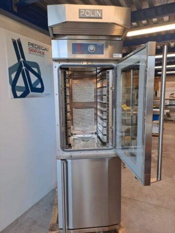 ART. 009 FORNO POLIN ELETTRICO VENTILATO USATO BEN TENUTO - Composto da: Cappa di aspirazione, Camera cottura ventilata per 10 teglie 60X40, Basamento chiuso porta battente